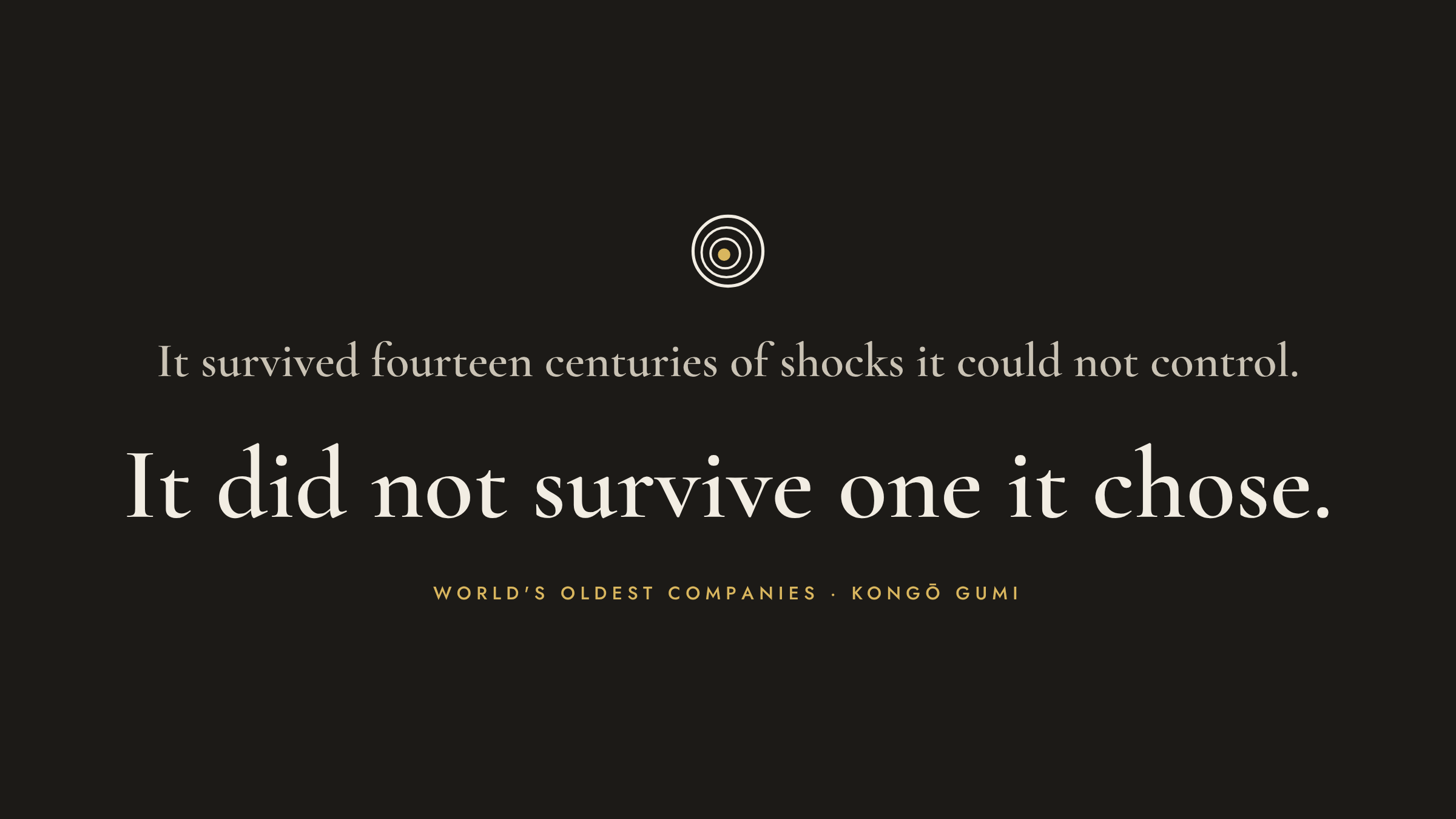 It survived fourteen centuries of shocks it could not control. It did not survive one it chose.